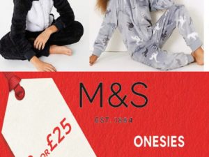 2 for £25 on kids onesies at M&S
