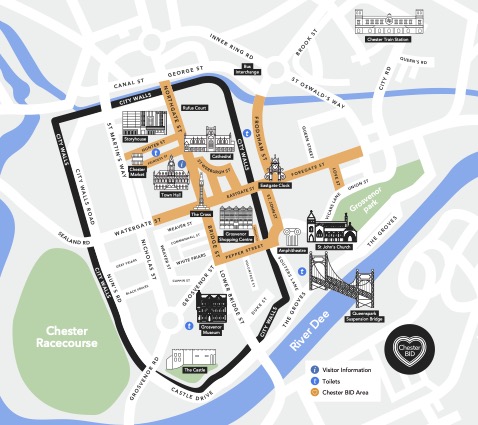Chester BID Remit city Centre Map